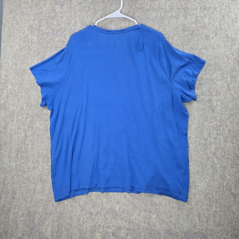 Croft & Barrow Womens Classic Blue Cotton Tee Shirt V-Neck Relaxed Fit Size 3X - Picture 2 of 6